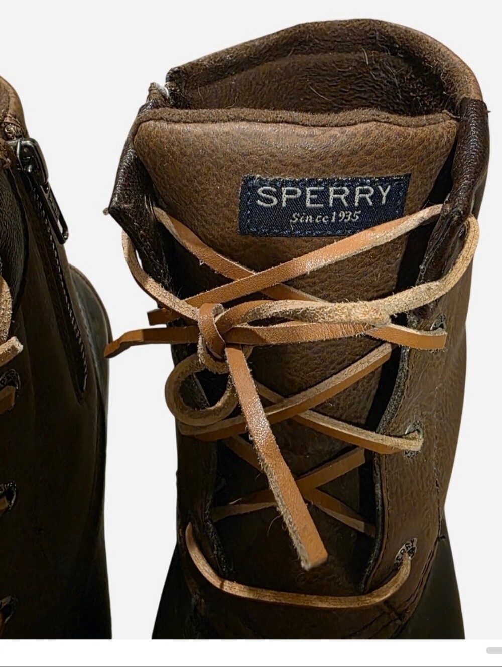 Sperry Brown and Black Waterproof Leather Duck Boots - Picture 3 of 5